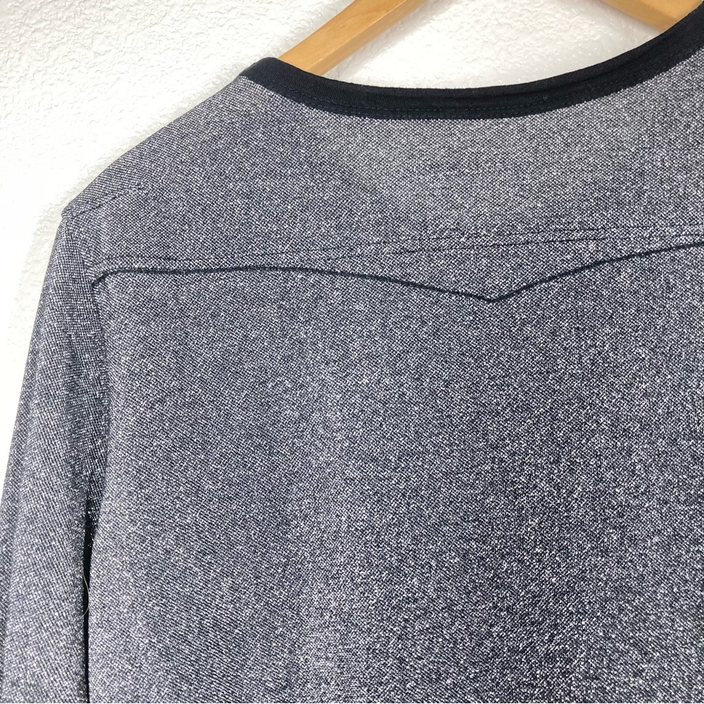 Zadig & Voltaire Metallic Dress Small Crew Neck Long Sleeves Silver Black - Picture 14 of 16